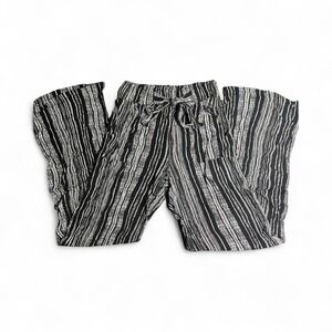 Joe B by Joe Benbasset Black & White Striped Wide‎ Leg Pants Women's XS Rayon